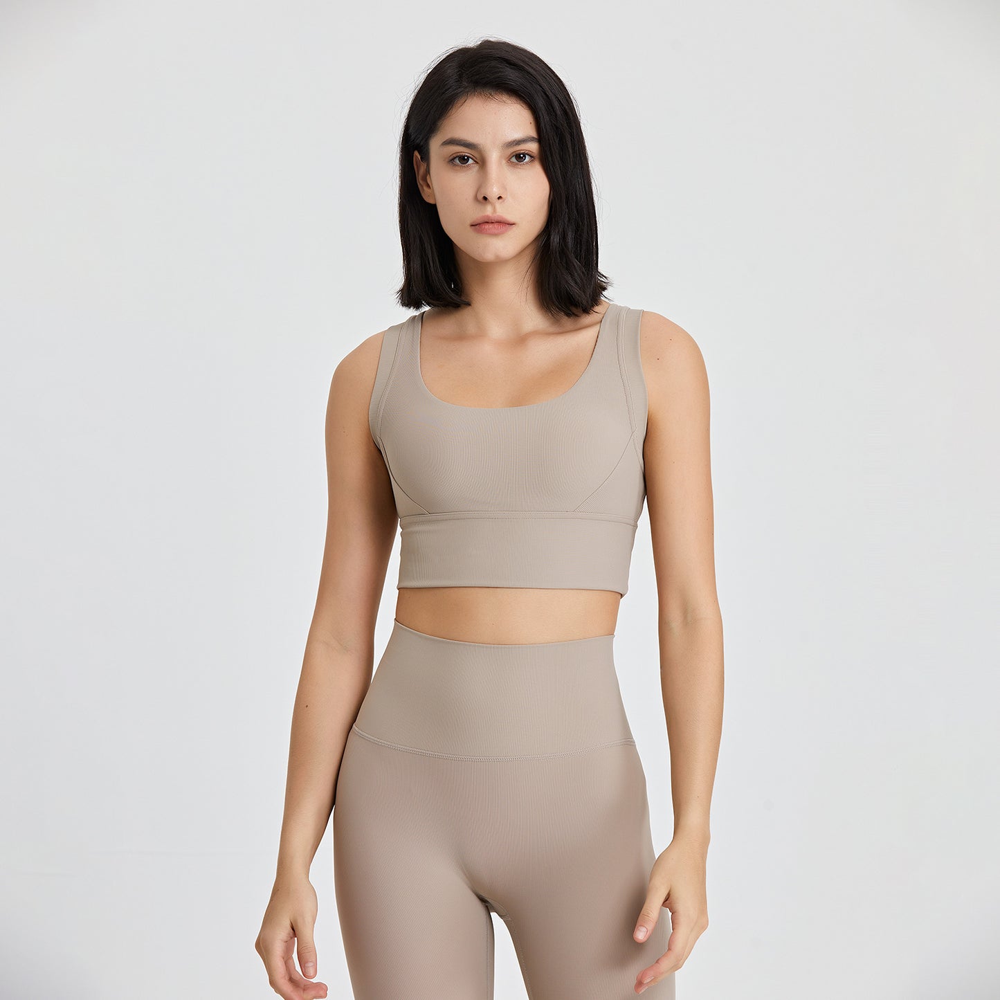 High Elastic Gathered Nude Yoga Bra - Be Active Gear