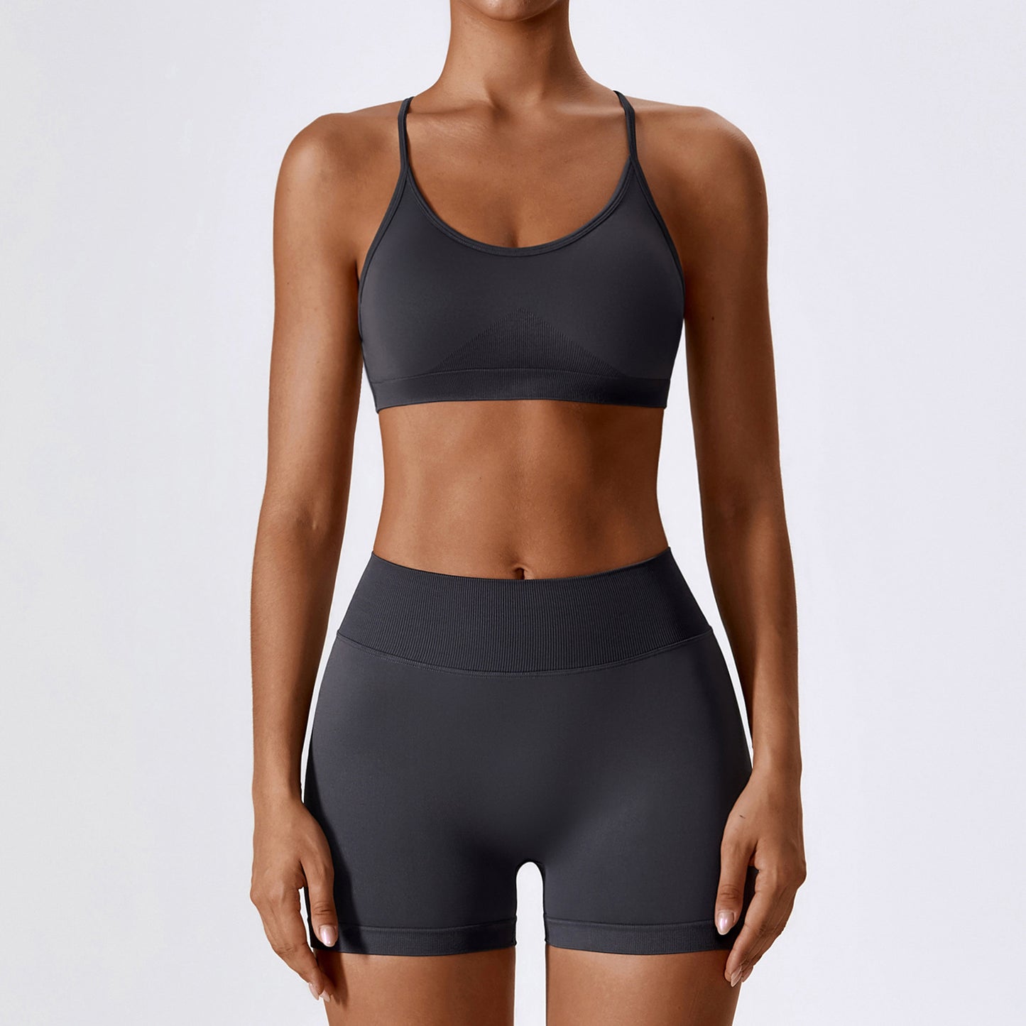 Seamless Open Back Fitness Set