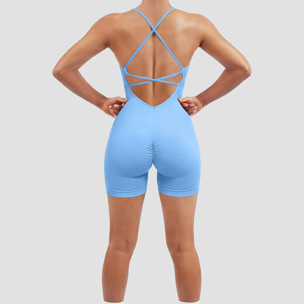 Seamless Sexy Peach Hip One-Piece Fitness Outfit - Be Active Gear