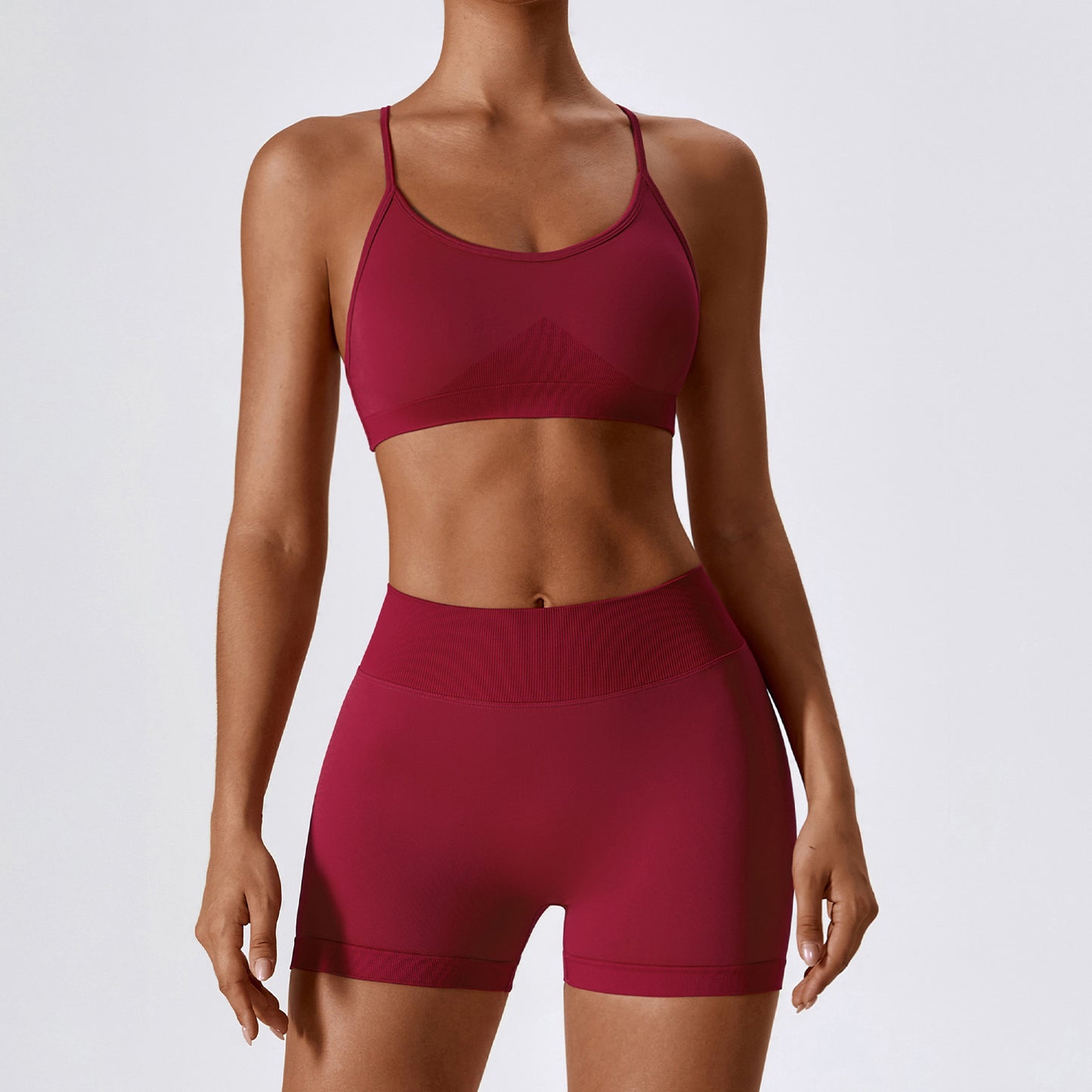 Seamless Open Back Fitness Set